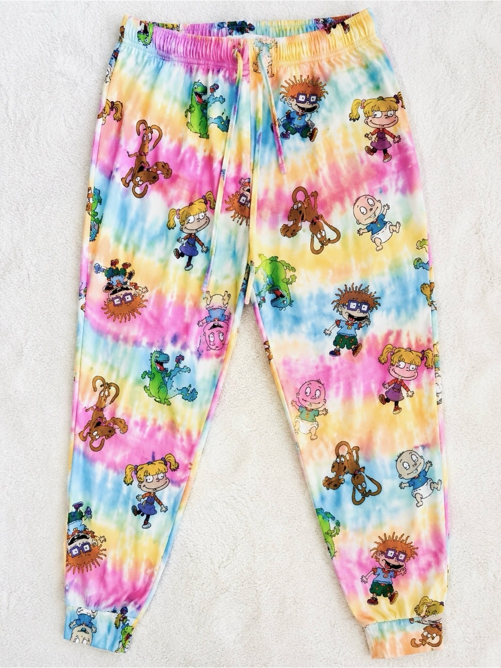 Nickelodeon Rugrats Tie Dye Rainbow Lounge Pajama Jogger Pants Women’s Medium